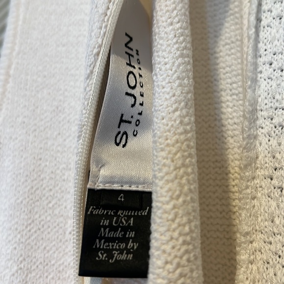 St. John two piece blazer and dress with leather detail size 4 - Picture 5 of 10